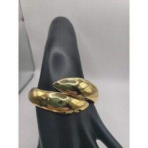 Vintage Joan Rivers Gold Tone Statement Cuff Bracelet | Sculptural Designer